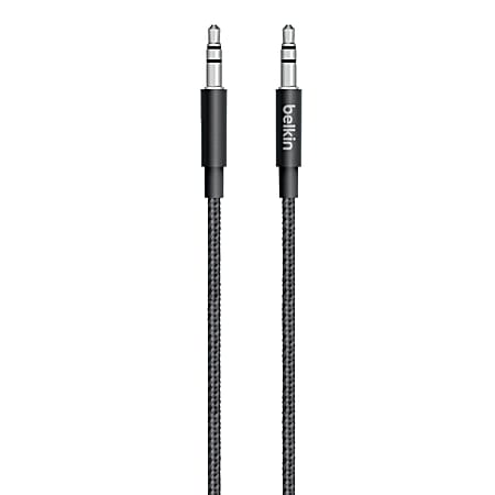 Belkin® MIXITUP Metallic AUX Cable, 4', Black