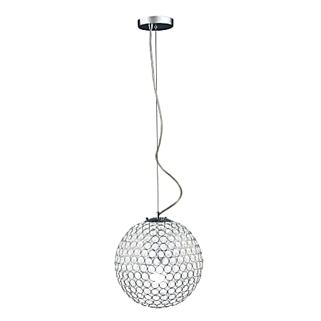 Elegant Designs Crystal Pendant Sphere Hanging Light, 12"W,