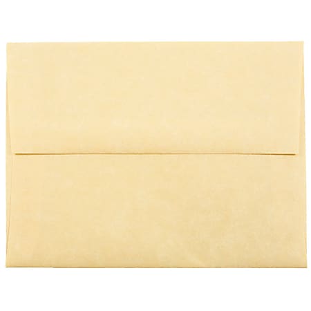 JAM Paper® Booklet Invitation Envelopes, A2, Gummed Seal, 30% Recycled, Antique Gold, Pack Of 25