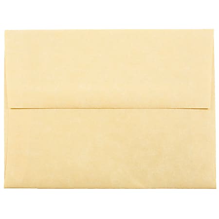 JAM Paper® Booklet Invitation Envelopes, A2, Gummed Seal, 30% Recycled, Antique Gold, Pack Of 25