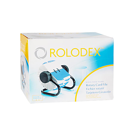 Rolodex Open Metal Single Rotary File 2 14 x 4 500 Cards Black - Office ...