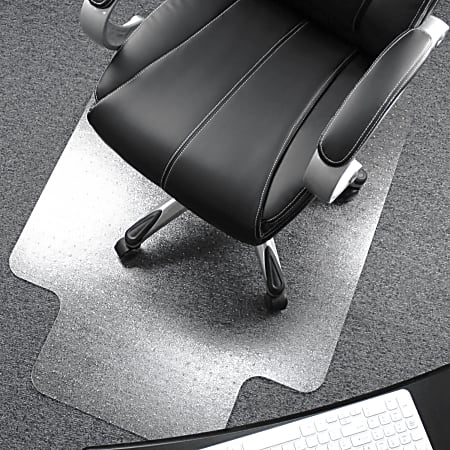 Realspace Heavy Duty Chair Mat for Carpet with Lip, Ramped Edge, 36 x 48, Clear