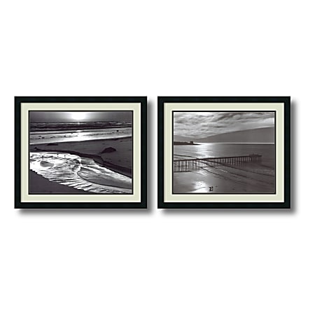Amanti Art Beach, 1966 Framed Art Prints By Ansel Adams, 22"H x 26"W, Black, Set Of 2