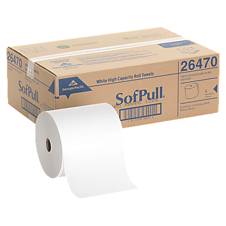 SofPull® by GP PRO Mechanical Hardwound 1-Ply Paper Towels, Pack Of 6 Rolls