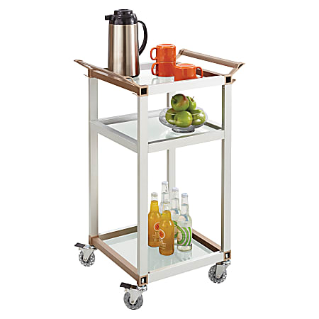 Safco® 3-Shelf Refreshment Cart, Small, 22"H x 16 3/4"W x 35"D, Silver