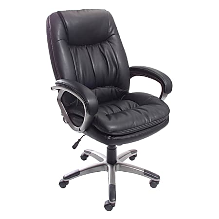Realspace® Harrington High-Back Bonded Leather Chair, Black