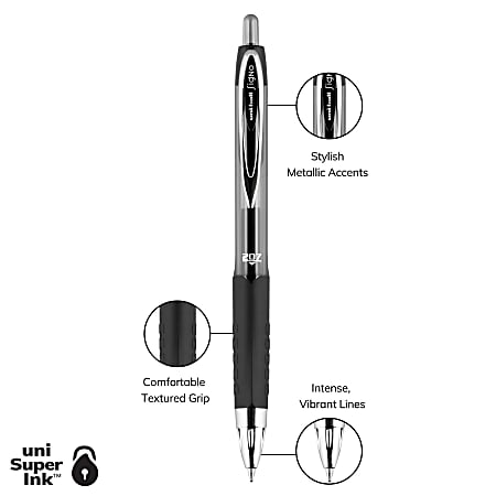 Uni Ball One Retractable Gel Pens Medium Point 0.7 mm White Barrel Black Ink  Pack Of 5 Pens - Office Depot