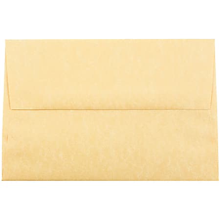 JAM Paper® Booklet Invitation Envelopes, A8, Gummed Seal, 30% Recycled, Antique Gold, Pack Of 25