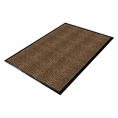 Genuine Joe Dual-Ribbed Indoor Floor Mat, 4' x 6', Chocolate