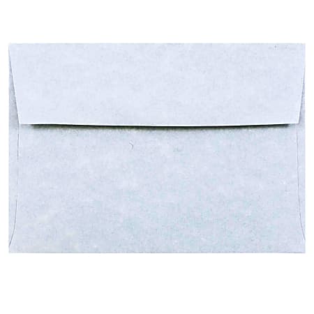JAM Paper® Booklet Envelopes, #4 Bar (A1), Gummed Seal, 30% Recycled, Blue, Pack Of 25