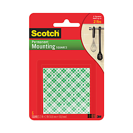 Scotch® Permanent Foam Mounting Squares, 2" x 2"