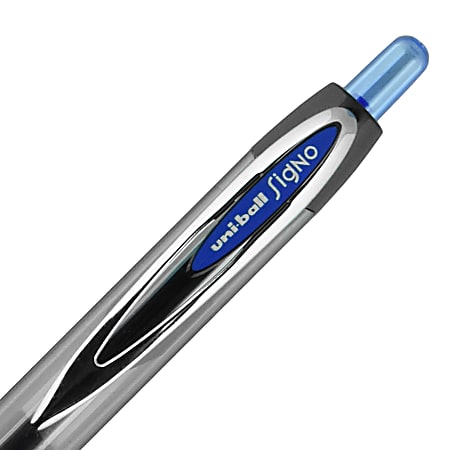 Uni Ball Signo 207 Blue Medium 0.7mm Blue Retractable Gel Ink Pen 3 Co
