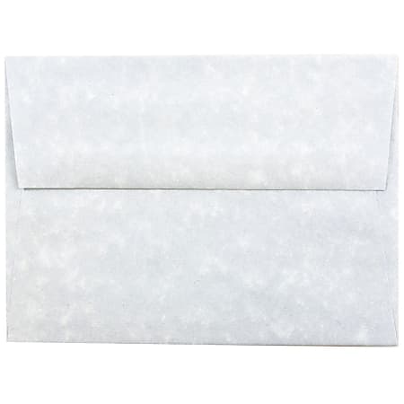 JAM Paper® Parchment Booklet Invitation Envelopes, A6, Gummed Seal, 30% Recycled, Blue, Pack Of 25