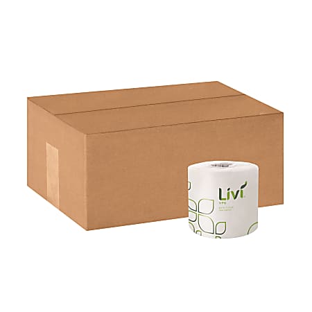 Livi Solaris 2-Ply Toilet Paper, 500 Sheets Per Roll, Pack Of 96 Rolls
