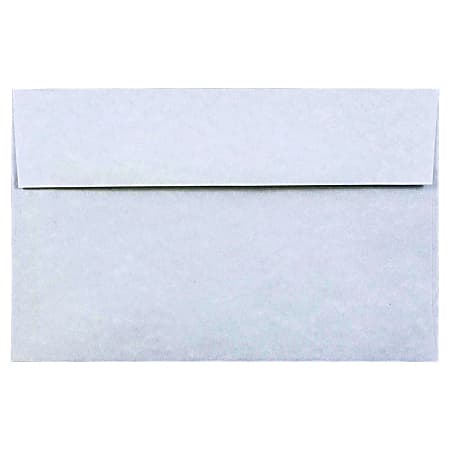 JAM Paper® Parchment Booklet Invitation Envelopes, A10, Gummed Seal, 30% Recycled, Blue, Pack Of 25