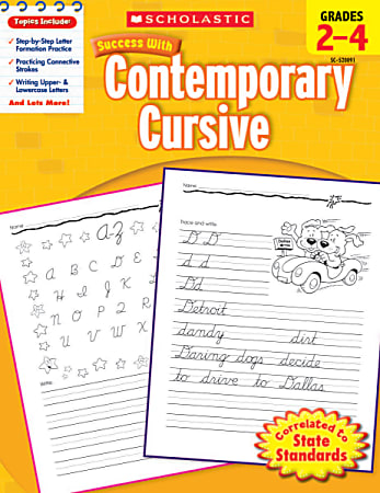 Scholastic Success With: Contemporary Cursive Workbook, Grades 2-4