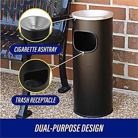 Genuine Joe 3 Gallon Ashtray Receptacle Black