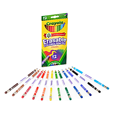 Crayola Erasable Colored Pencils Pack Of 12 Pencils Office Depot