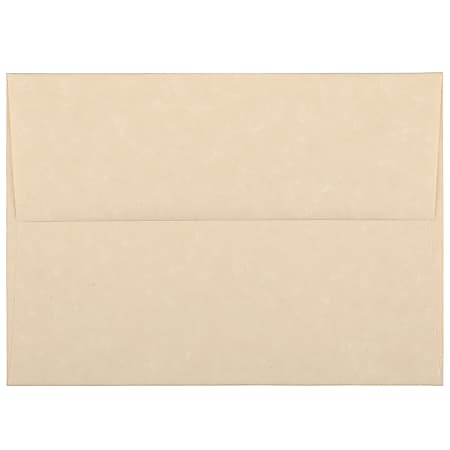 JAM Paper® Parchment Booklet Invitation Envelopes, A6, Gummed Seal, 30% Recycled, Brown, Pack Of 25