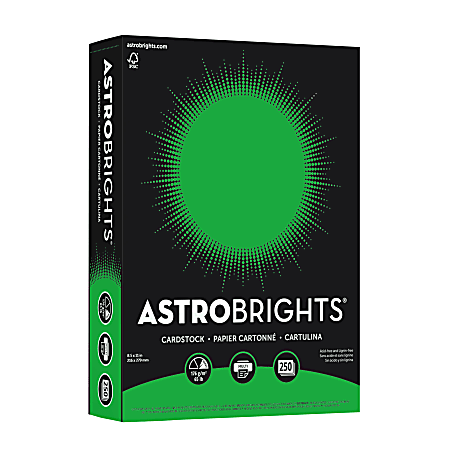 Astrobrights Color Card Stock 8 12 x 11 FSC Certified 30percent Recycled 65  Lb Gamma Green Pack Of 250 Sheets - Office Depot