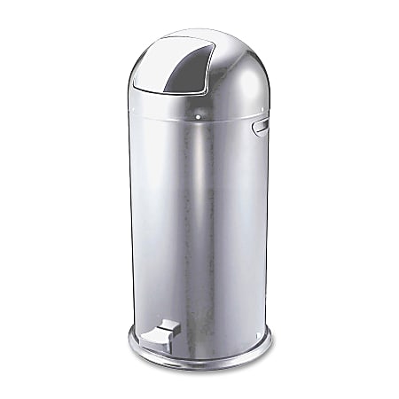 Genuine Joe 13.5-Gallon Pedal Receptacle Bin, Silver