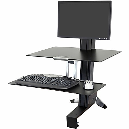 Ergotron® WorkFit-S Sit-To-Stand Workstation, Single LD, Black