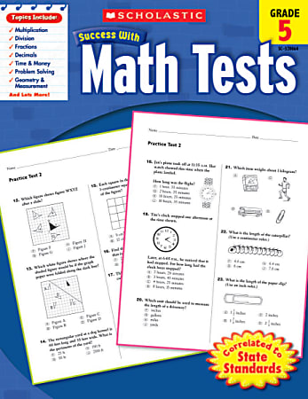 Scholastic Success With: Math Tests Workbook, Grade 5