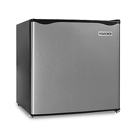 Igloo 1.6 Cu Ft Refrigerator With Freezer, Stainless Steel