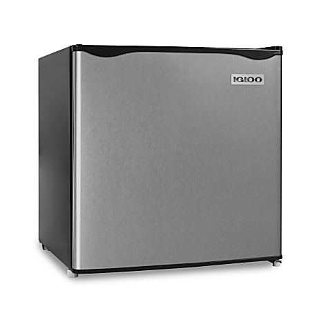 Igloo 1.6 Cu Ft Refrigerator With Freezer, Stainless Steel