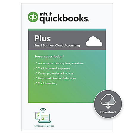 QuickBooks Online Plus 2021, 1 Year Subscription, Download