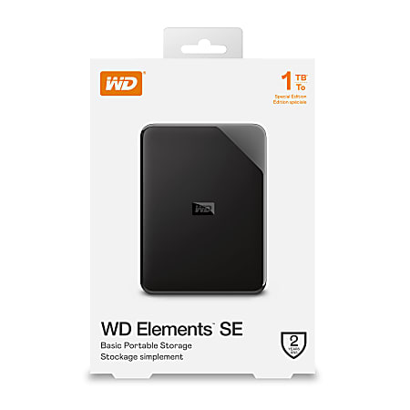 Western Digital Elements SE Portable HDD 1TB Black - Office Depot