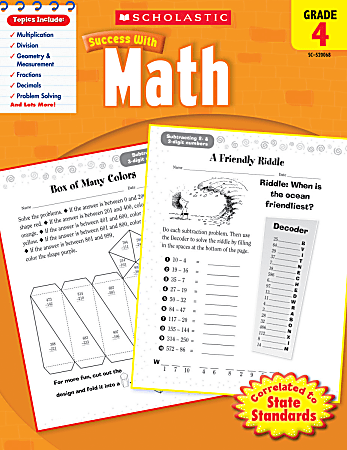 Scholastic Success With: Math Workbook, Grade 4