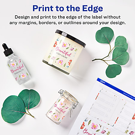 200 Labels Glossy White Waterproof Rectangle Labels