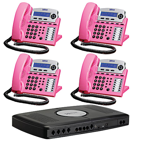 XBLUE Networks X16 Corded Telephone Bundle, Pink, Set of 4