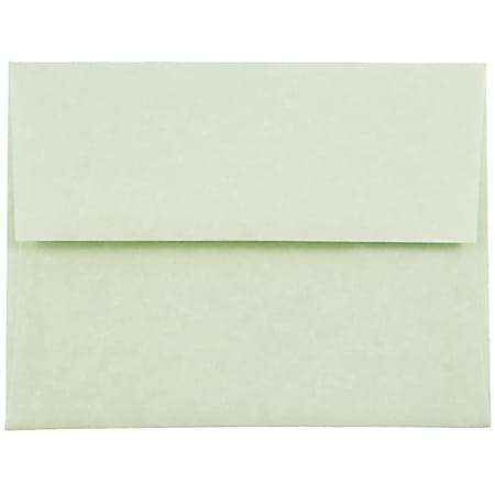 JAM Paper® Booklet Invitation Envelopes, A2, Gummed Seal, 30% Recycled, Green, Pack Of 25