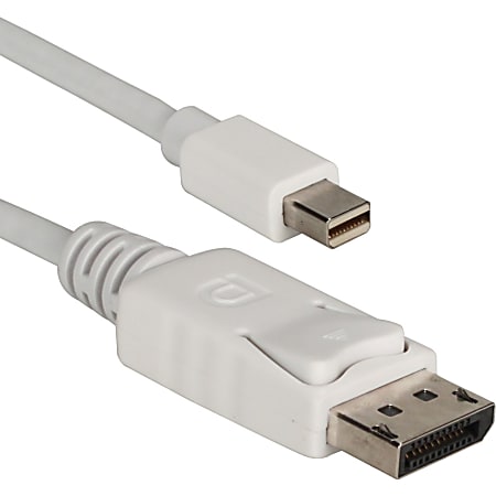 QVS Mini DisplayPort Male to DisplayPort Male Cable - 3.28 ft DisplayPort A/V Cable for Monitor, Notebook, Audio/Video Device - First End: 1 x Mini DisplayPort Male Digital Audio/Video - Second End: 1 x DisplayPort Male Digital Audio/Video