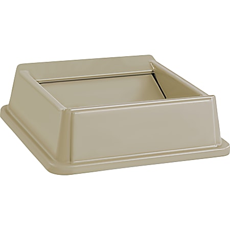 Rubbermaid Commercial Untouchable Square Swing Top - Square - 1 Each - Beige