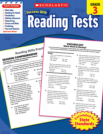 Scholastic Success With: Reading Tests Workbook, Grade 3