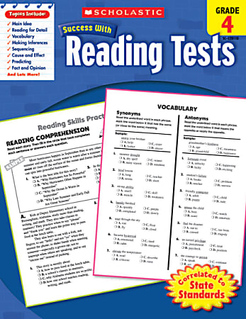 Scholastic Success With: Reading Tests Workbook, Grade 4