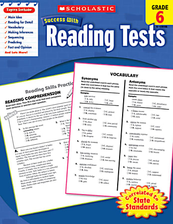 Scholastic Success With: Reading Tests Workbook, Grade 6