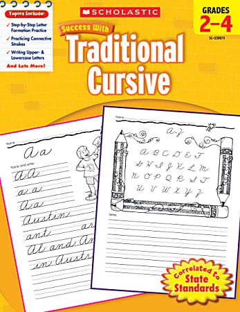 Scholastic Success With Traditional Cursive Workbook Grades 2 4 ...
