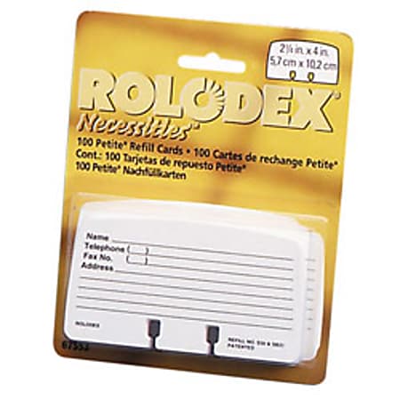 Rolodex® Card File Refills, Ruled, 2 1/4" x
