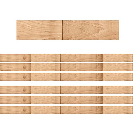 Eureka School Deco Trim, A Close-Knit Class Wooden Floor Board, 37’ Per Pack, Set Of 6 Packs