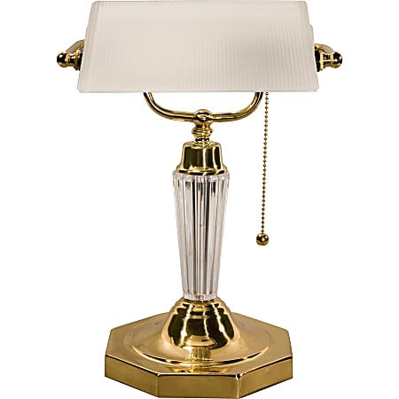 Ledu Executive Banker's Lamp, Frosted Glass