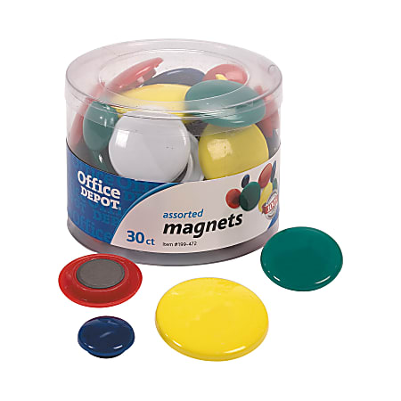 Office Depot® Brand Assorted Magnets, Pack Of 30