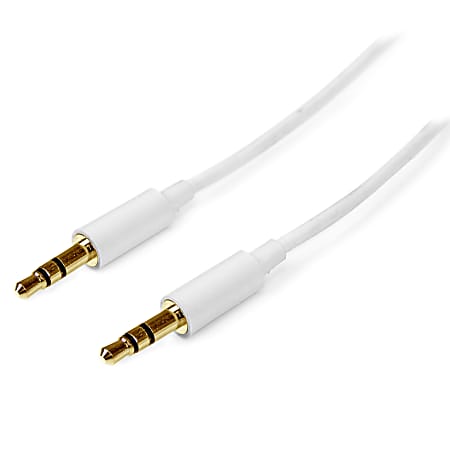 StarTech.com White Slim 3.5mm Stereo Audio Cable, 6'