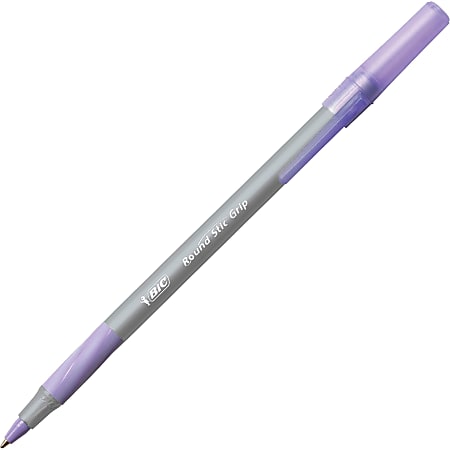 Purple Medium Tip School Smart Round Refillable Stick Pen Pack of 12 