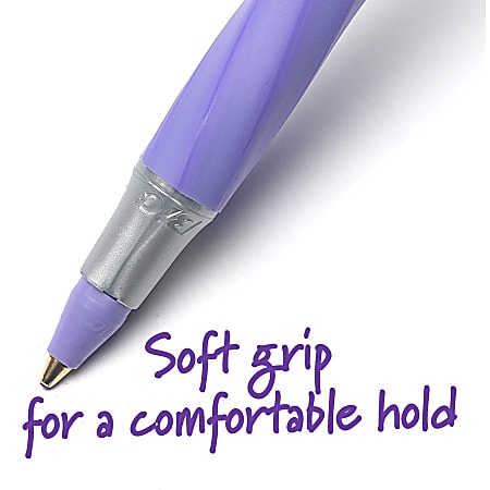 BIC Round Stic Grip Xtra Comfort Ball Pen Writing Purple Ink 12/box 16736 Sku450 for sale online 