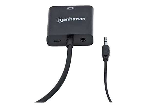 Manhattan HDMI Male To VGA Female Converter With Audio and Optional USB Micro-B Power Port, 1.64'