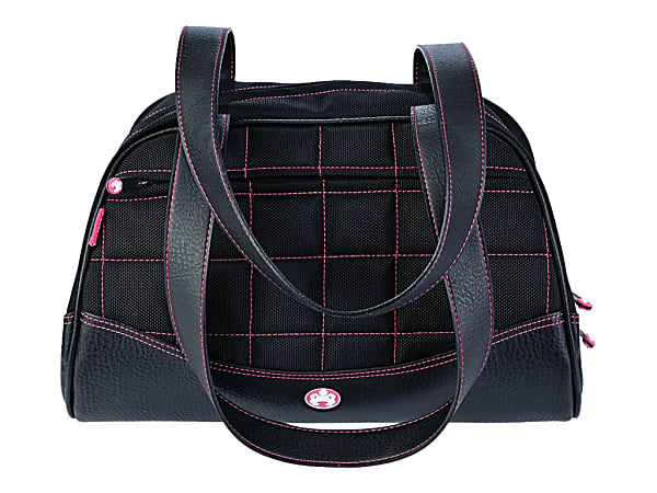 Mobile Edge Sumo Duffel  Medium  duffle bag  ballistic nylon, faux leather  black with pink stitching